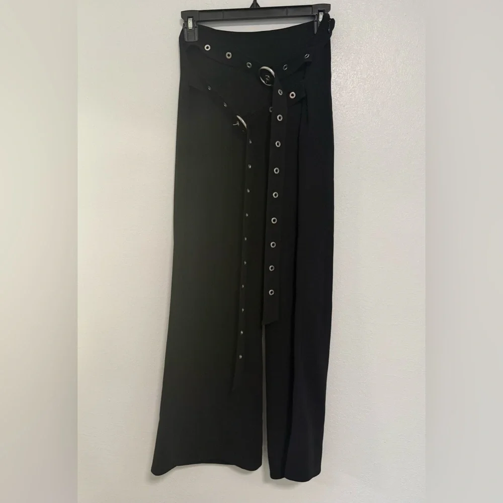 Cinq-a-Sept Jessy Pants Size 0 Black Cropped Wide Leg High waisted